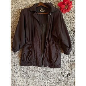 Vintage London Fog Men's Quilted Jacket Black Size M Mid-Length Casual